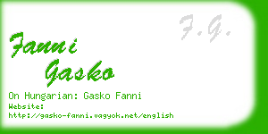 fanni gasko business card